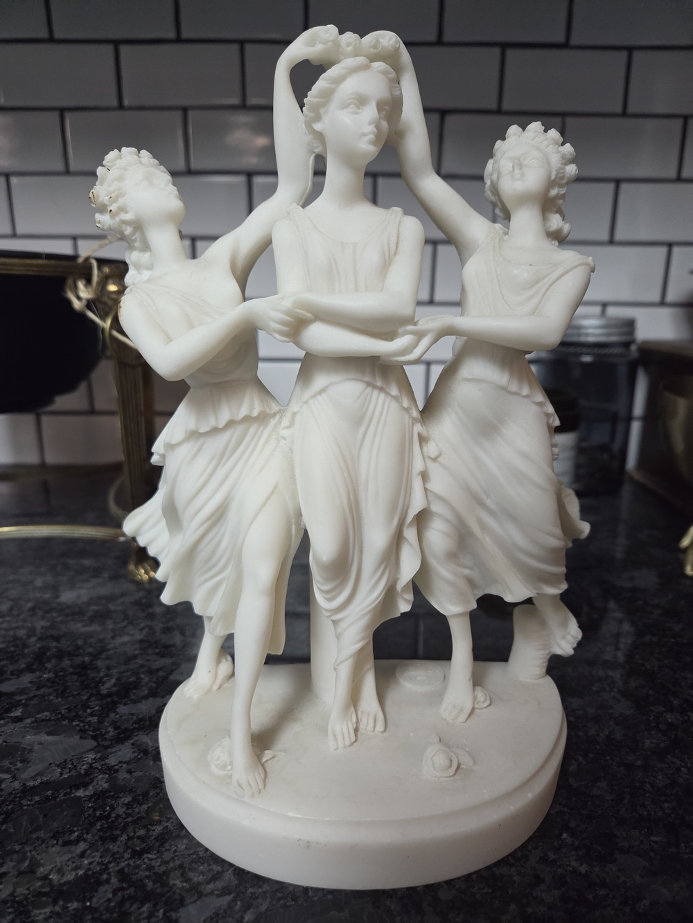 Classic White Three Graces Sculpture – Home Art Figurine